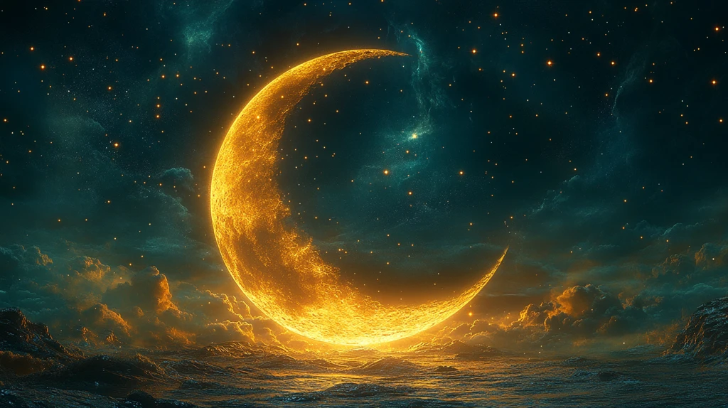 金色新月与星星