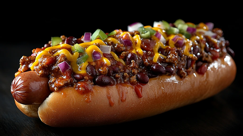 热狗配辣椒芝士