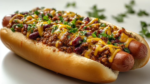 热狗配辣椒芝士