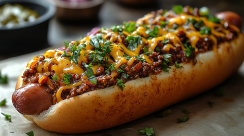热狗配辣椒芝士