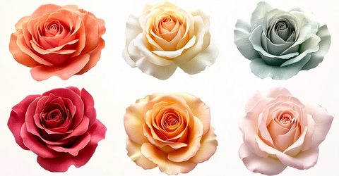 六种不同颜色的玫瑰