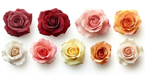 六种不同颜色的玫瑰