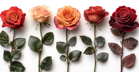 六种不同颜色的玫瑰花