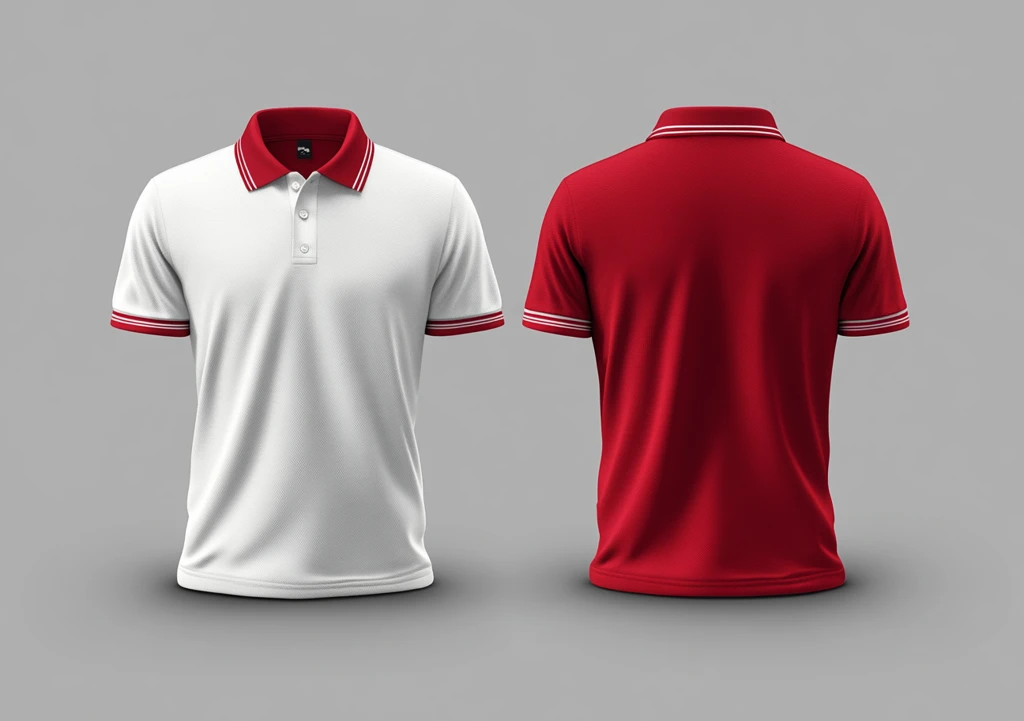 红白polo衫模板设计