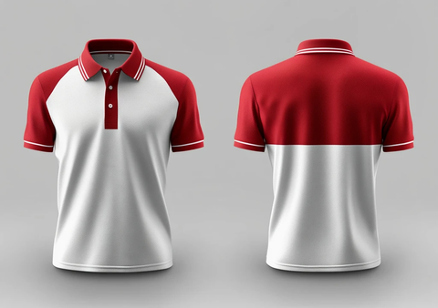 红白polo衫模板设计
