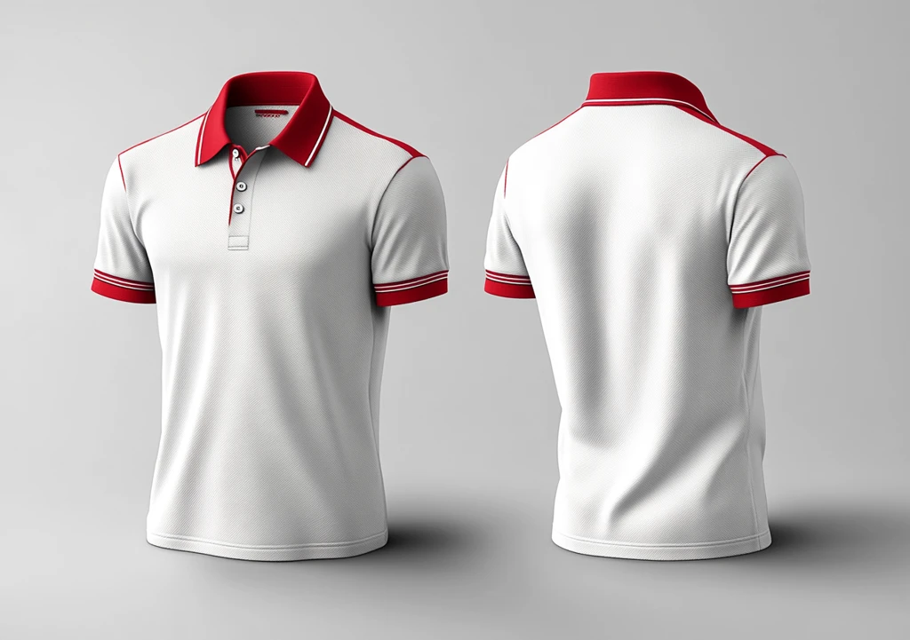 红白polo衫模板设计
