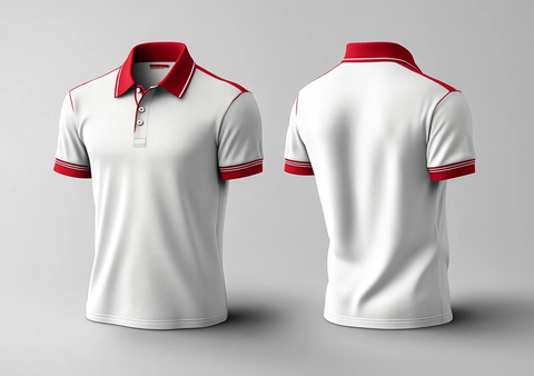 红白polo衫模板设计