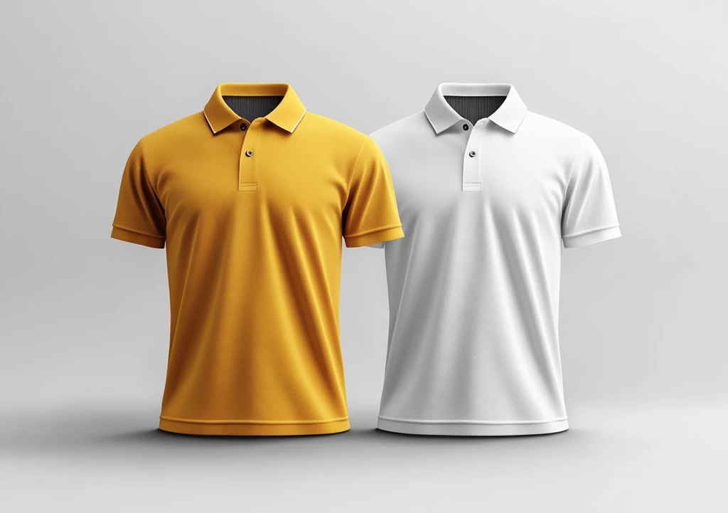 黄色和白色马球衫