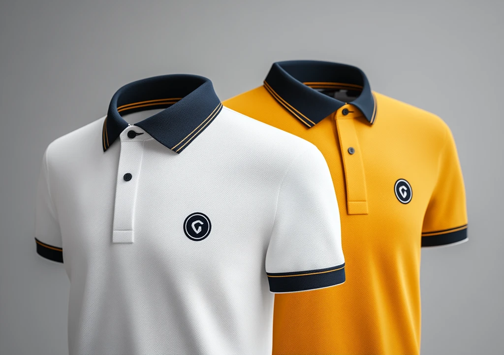 黄色和白色马球衫