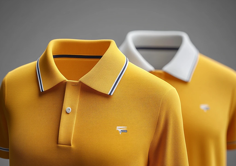 黄色和白色马球衫