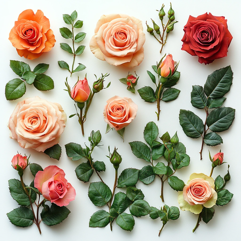 不同颜色玫瑰集合