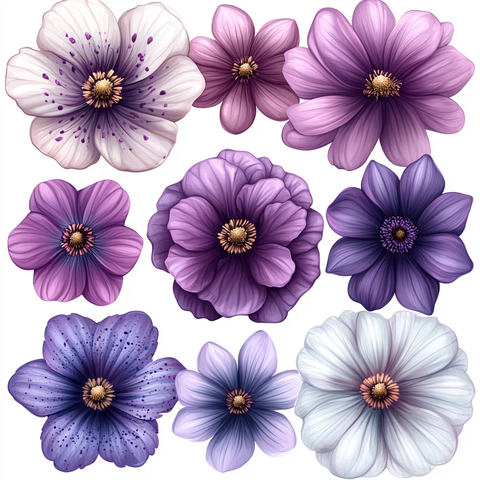 紫色粉色白色花朵