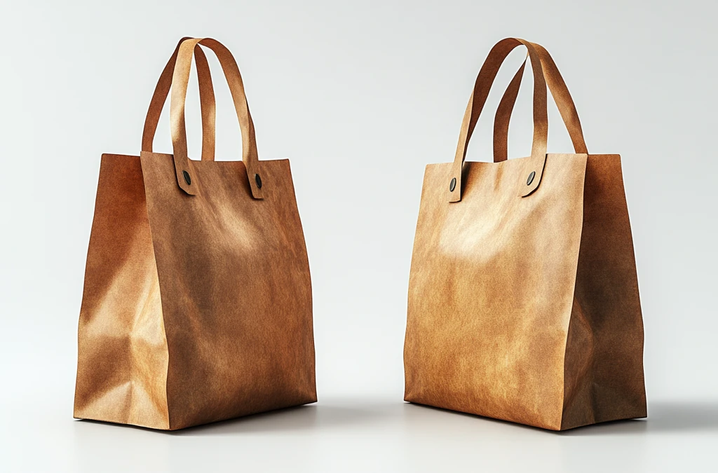 棕色纸袋前后视图