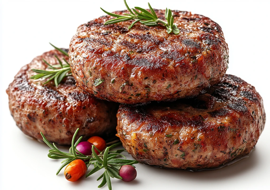 肉饼配胡椒香料