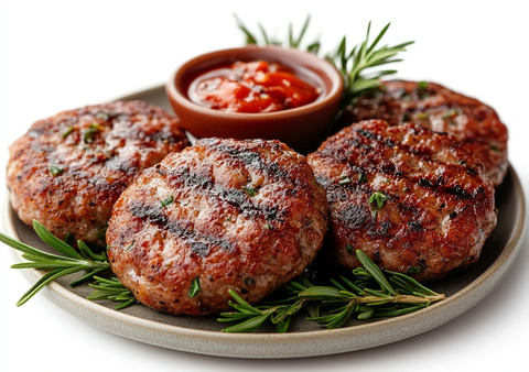 肉饼配胡椒香料