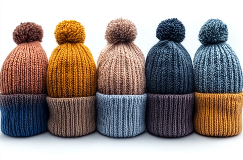 纯色毛线帽白色背景