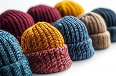 纯色毛线帽白色背景