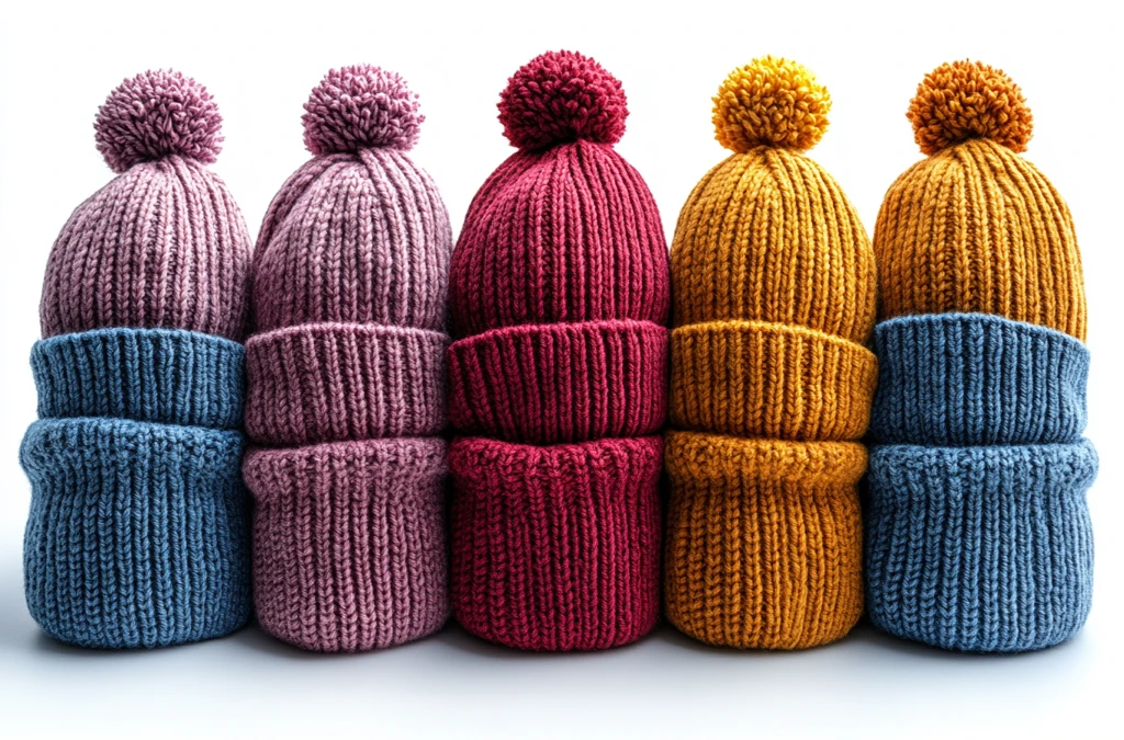 纯色毛线帽白色背景