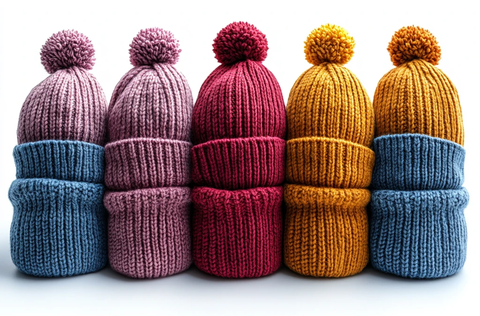 纯色毛线帽白色背景