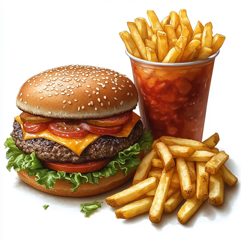 汉堡与薯条