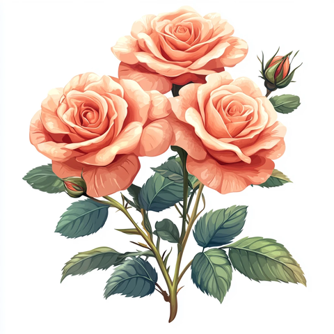 粉色玫瑰与绿叶