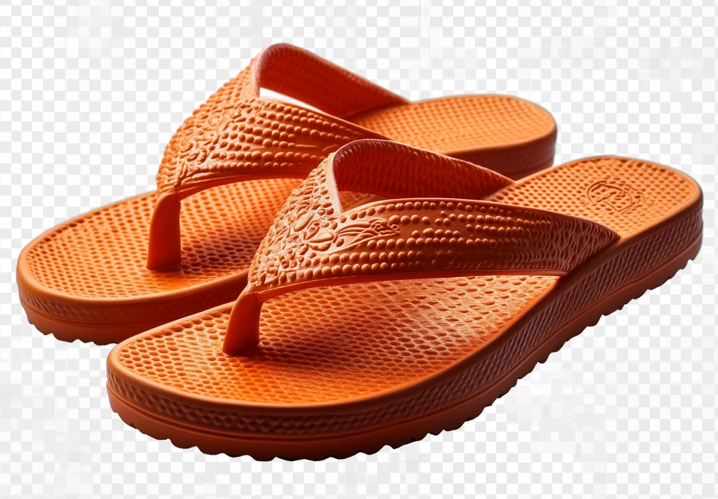 橙色人字拖鞋