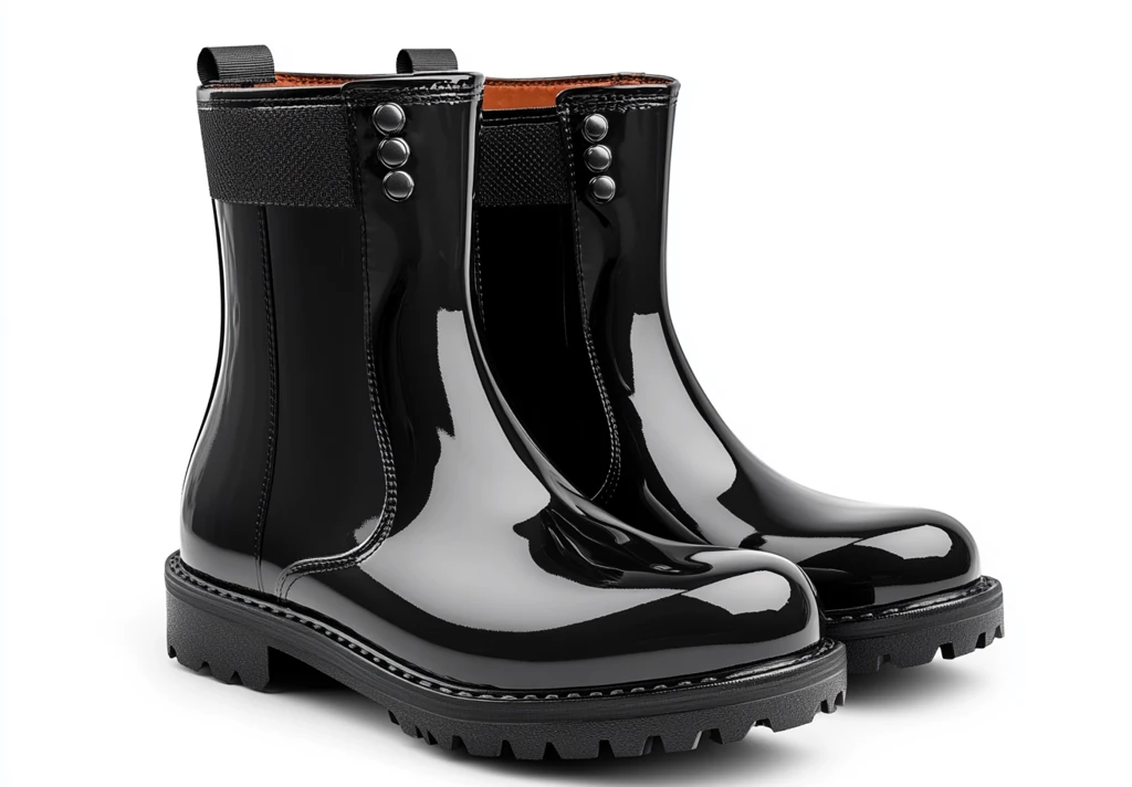 黑色雨靴透明背景