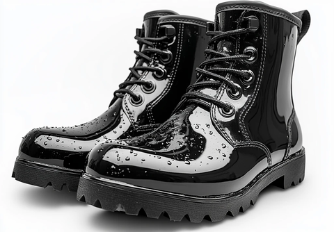 黑色雨靴透明背景