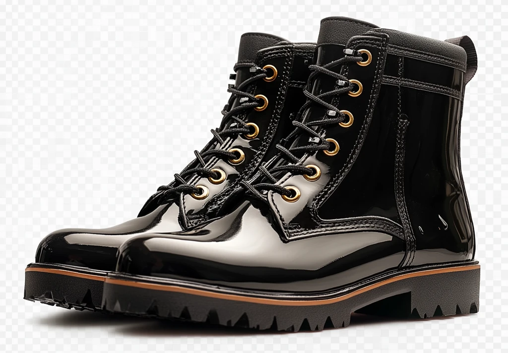 黑色雨靴透明背景