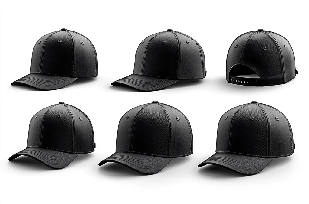 黑色空白棒球帽模型集