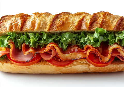 火腿生菜番茄三明治