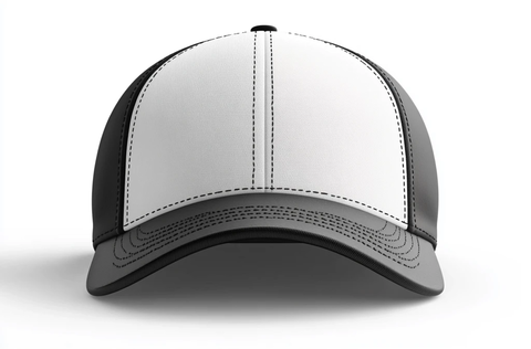 白色黑色棒球帽矢量图