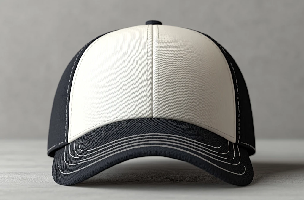 白色黑色棒球帽矢量图