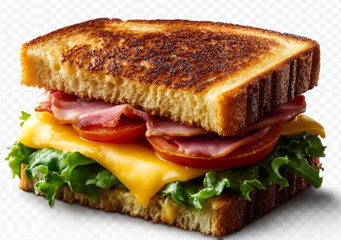 火腿生菜番茄烤奶酪三明治