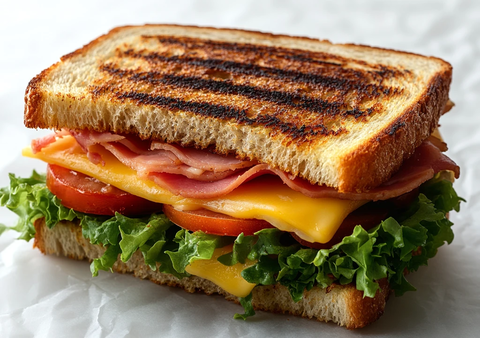 火腿生菜番茄烤奶酪三明治