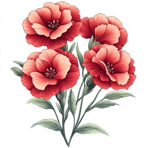 红色康乃馨剪影