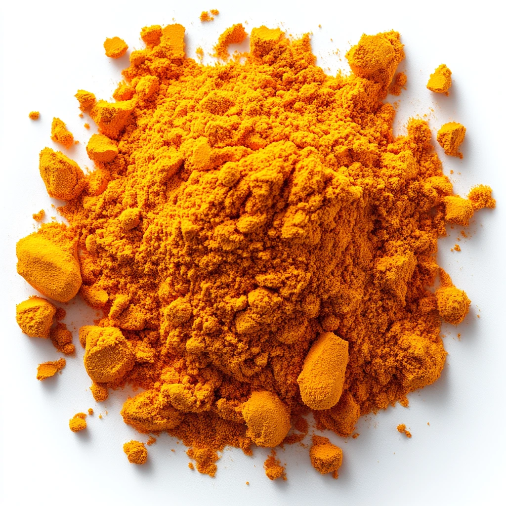 纯白背景姜黄粉
