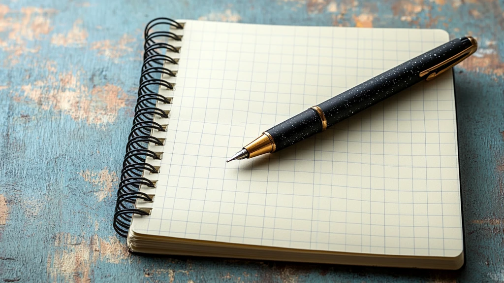 螺旋笔记本与黑笔