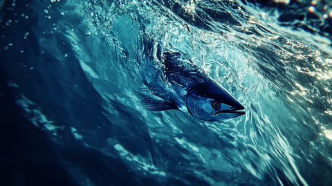 蓝皮鲔鱼水中游