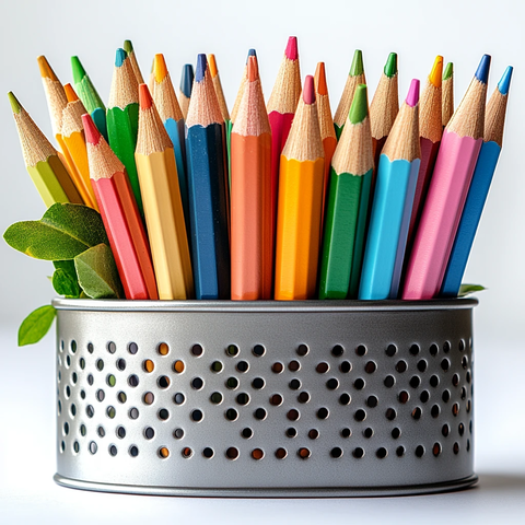 金属笔筒彩色铅笔