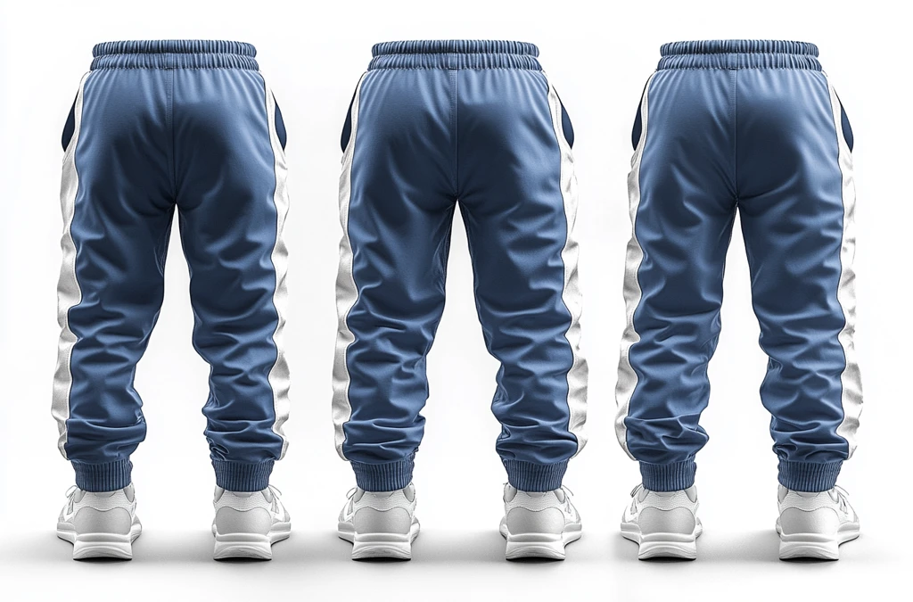 男士运动裤前后视图