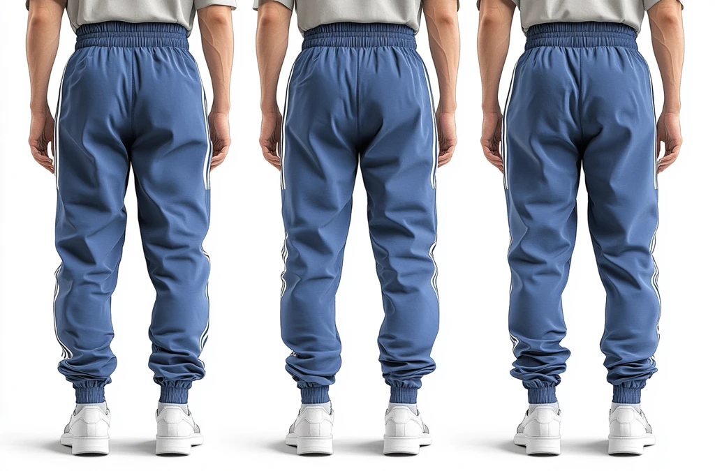 男士运动裤前后视图