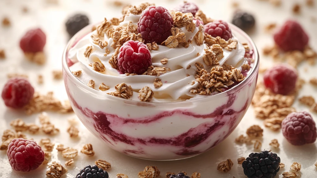 希腊酸奶配格兰诺拉和浆果