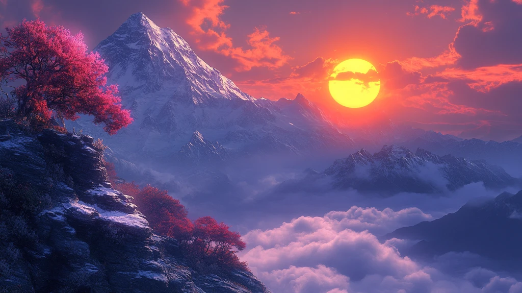 夕阳峭壁攀登者的孤独挑战