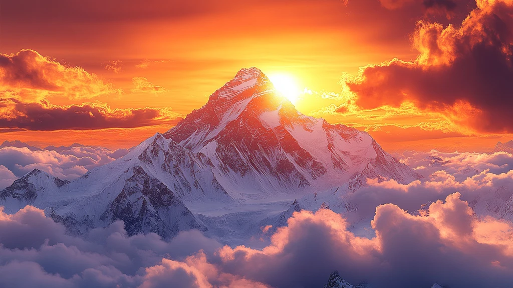 夕阳峭壁攀登者的孤独挑战