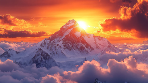 夕阳峭壁攀登者的孤独挑战