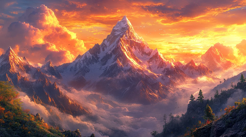 夕阳峭壁攀登者的孤独挑战