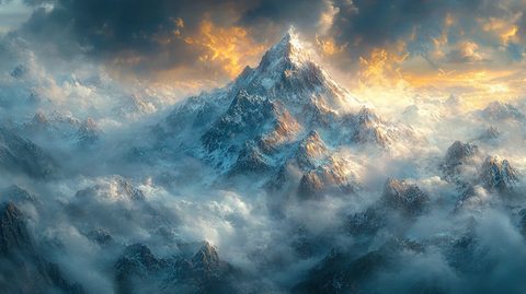 云雾缭绕的山脉