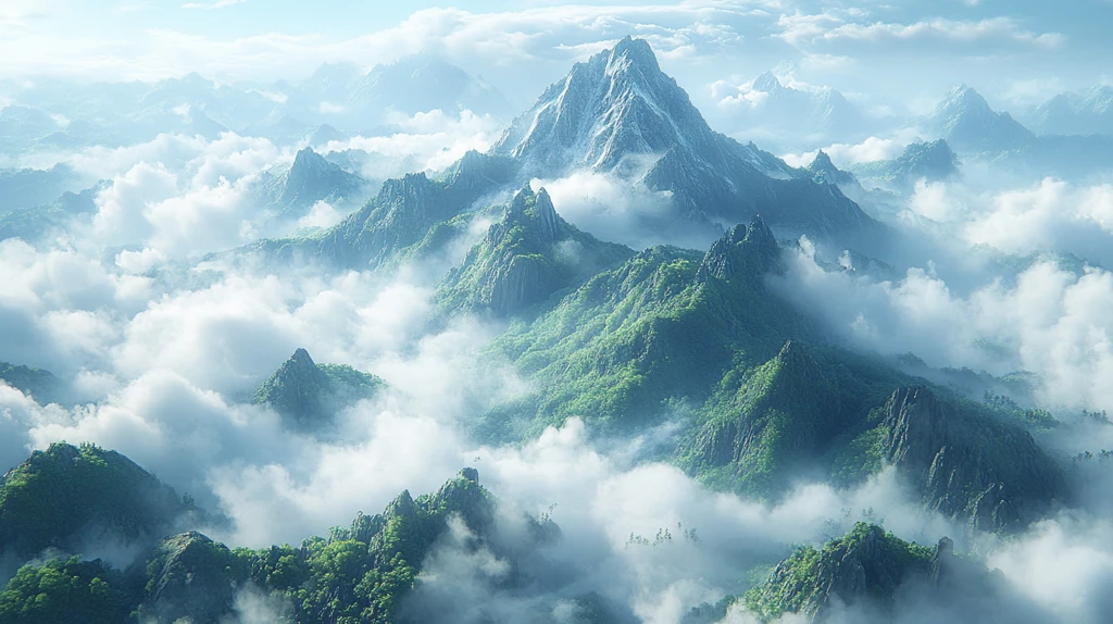 云雾缭绕的山脉