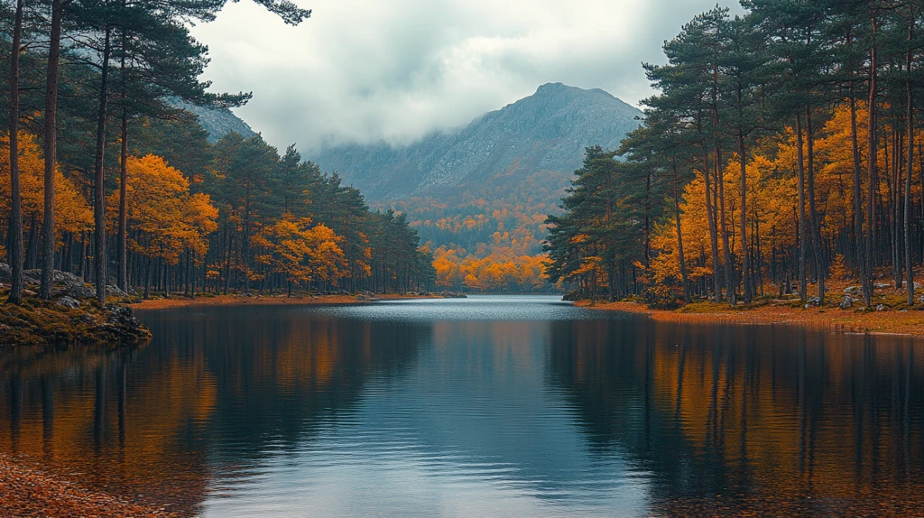 冬日湖边的萧瑟之美